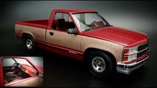 NEW! 1992 Chevy Silverado OBS 1/25 Scale Model Kit Build How To Assemble Paint Two Tone Dashboard
