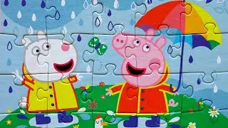 Peppa Pig and Suzy jump through the puddles - puzzle for children Peppa Pig | Danik and Lesha