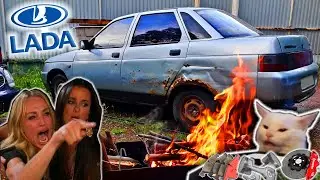 Lada from hell / Replacement of brake pads VAZ 2110 / Dry cleaning of LADA interior