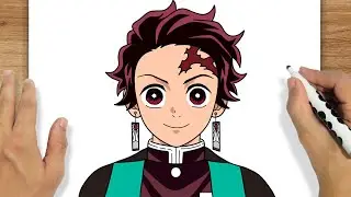 COMO DESENHAR O TANJIRO DE DEMON SLAYER: KIMETSU NO YABA