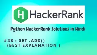 #38 Hackerrank :  Set add() | Python HackerRank Solutions in Hindi | #hackerrank