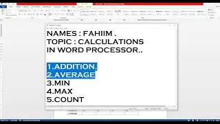HOW TO PERFORM CALCULATIONS IN MICROSOFT WORD.