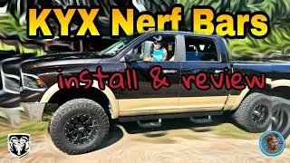 RAM KYX Nerf Bars  step bars installed in BigHorn Dodge Ram 1500