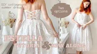 How to Sew a romantic cottagecore dress // Sewing pattern // Estella Pattern Tutorial and Sew along!