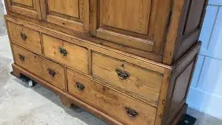 Large English Georgian Pine Linen Cupboard