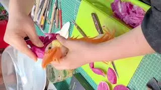 Fruit Carving Art Goose Fruit Carving From Tomatoes
