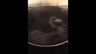 Putting ice on a frying pan