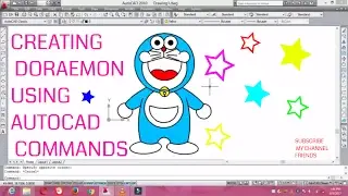 Creating  Doraemon using AutoCAD Commands