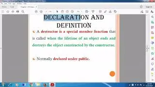 Destructor, Need for Destructor, Declaration and Definition of Destructor with an Example Program.