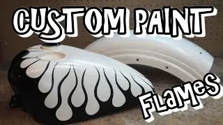 【Custom paint】Hummer tank.Semi-matte Flames paint. 【Harley Davidson】