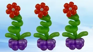 Mouldable balloons Tutorial 119 - Easy centerpiece - balloon twisting