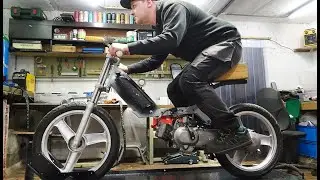 installing foot pegs on a Peugeot Fox Deluxe 50cc Racer