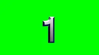Count Down No.1 HD Animation 5 to 0 - green screen effect & overlay
