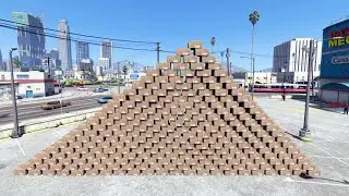 Destroying Box Pyramids - GTA 5 Physics