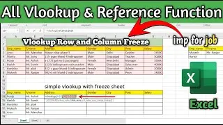 How to use Vlookup with Row and Column Freeze | MS Excel | Hindi explain | basic computer education