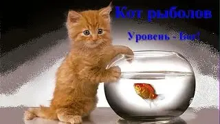 Кот - рыболов! Уровень - Бог! Рыба есть!