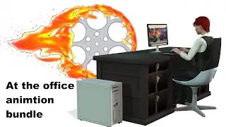 At the office animation for Blender3d Motion capture