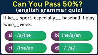 English Grammar Quiz | Challenge yourself to pass the quiz | English Quiz