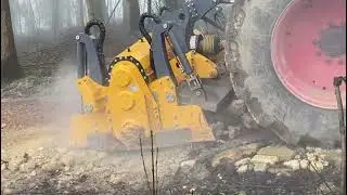 MeriRoad and stone crusher RC65-221 DTG, crushing of stones and maintaining forest road.