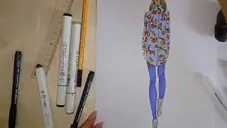 Пальто из неопрена весна-осень 2018 | Fashion sketch | Inna Wolf