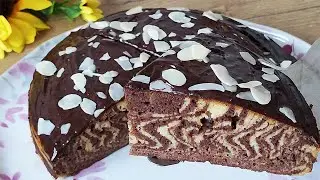 Striped cake! A simple recipe for a sugar-free and gluten-free cake.