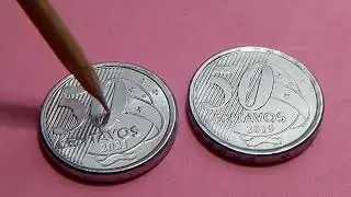 ERROR CUÑO QUEBRADO LAS DOS CARAS 50ctvs 2021 BRASIL
