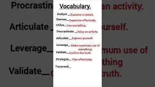 English vocabulary 