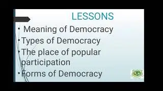 CIVIC EDUCATION - DEMOCRACY - JS1 WK4