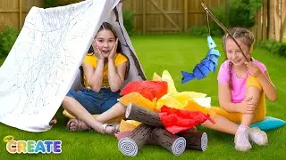 Backyard Camping Crafts for Kids ⛺🌿 | DIY Tent, Art & Campfire Fun!