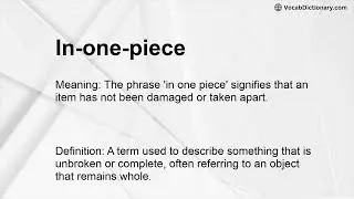 In-one-piece Meaning