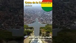 JESUS watching over BOLIVIA Cristo de la Concordia Christ of Peace Aerial View JBManCave.com #Shorts