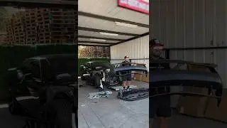 Rebuilding a crashed dodge challenger hellcat from auction. #hellcat #copart #viralshort