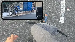Swerving Through Cars While Surfing My BMX Bike!