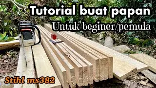 Cara membuat papan 1x6x10 menggunakan chainsaw||ms382||gergaji mesin