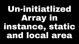 Un-initalized array in instance, static and local area Part D  core java part Part 14 java interview