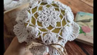 САЛФЕТКА, УКРАШЕНИЕ НА БАНКУ крючком. 1 ЧАСТЬ / crochet napkin
