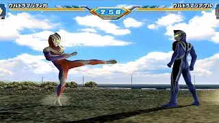 Ultraman Tiga VS Ultraman Agul Gameplay Ultraman Fighting Evolution 3 AetherSX2