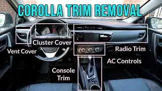 2014-2018 Corolla Trim Removal: Radio Trim, AC Trim, Center Console Trim, Instrument Cluster Trim