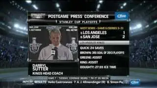 Darryl Sutter post game press conference May 26 2013 LA Kings vs SJ Sharks NHL Hockey