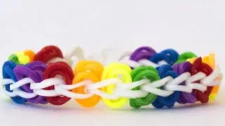 Браслет КРУЖОЧКИ из резинок на рогатке | Простое плетение| Bracelet Rainbow Loom