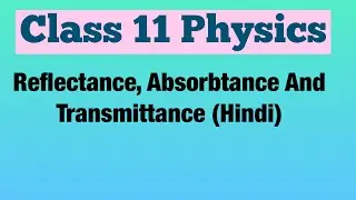 Reflectance, absorbtance And Transmittance (Hindi) | Class 11 Physics