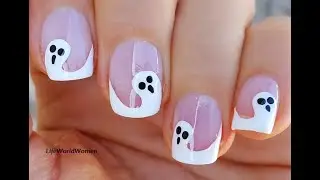 NAIL ART For HALLOWEEN Time ~ Cute Ghost FRENCH MANICURE ~ Autumn 2021