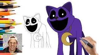 How to Draw Monster CatNap from Poppy Playtime Easy Step by Step Tutorial 🎨
