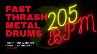 THRASH METAL DRUM TRACK #49| 205 BPM