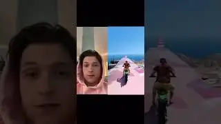Tom Holland reacts to GTA V Dangerous Stunt On Mount Chiliad #Shorts #gta5🥵😨