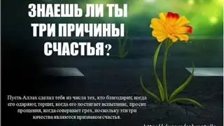 Назратуллах абу Марьям: Три причины счастья.