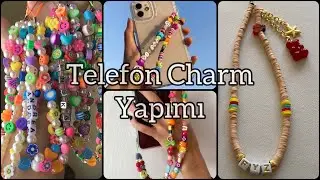 2 FARKLI TELEFON CHARM YAPIMI | Eski Kolyeni Telefon Askısı Yapabilirsin 💫 Fimo Boncuk Hama boncuk