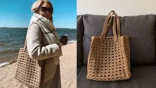 😍 Tied in one breath. Lightweight jute shopper. @Katya SHODDI crochet