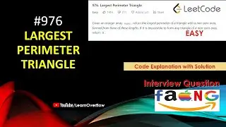 Largest Perimeter Triangle | LeetCode 976 | Java | Coding Interview Problem | 