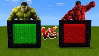 How to Make a PORTAL to HULK vs RED HULK in Minecraft